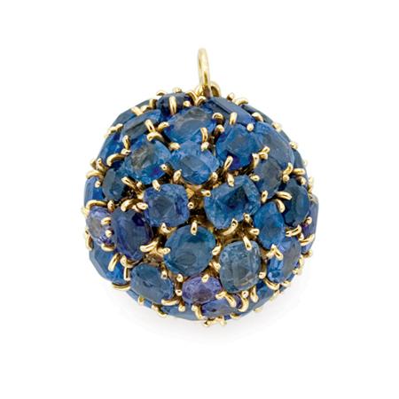 Appraisal: Gold Sapphire and Purple Sapphire Ball Pendant Estimate -