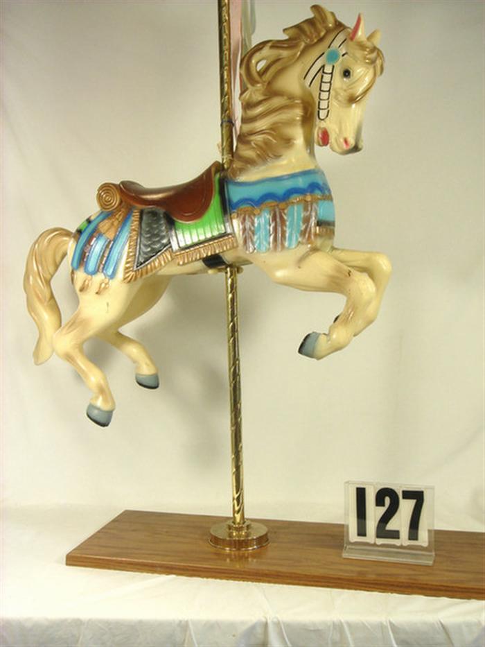 Appraisal: Carousel Horse Plastic horse metal pole wood base No marking