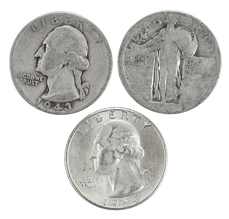 Appraisal: Silver Quarters mostly Washington design fine in canvas bag -