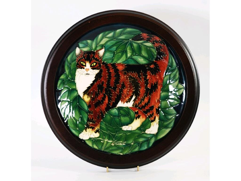 Appraisal: MODERN MOORCROFT 'THE CAT PLATE' PATTERN TUBE LINED POTTERY PLATE