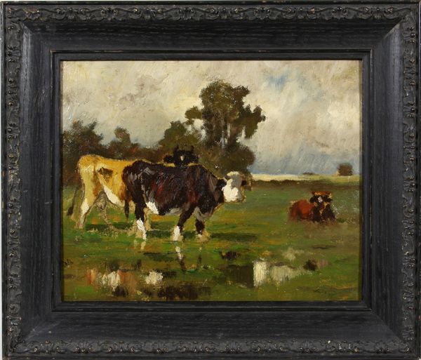 Appraisal: Wilbur H Lansil American - cows in the field o