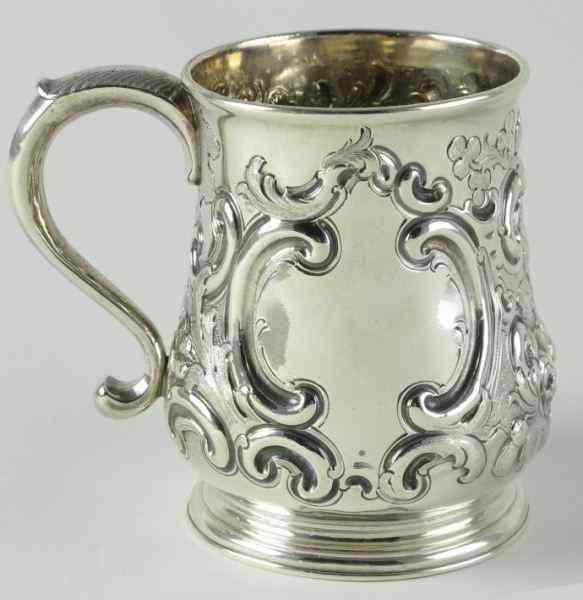 Appraisal: Georgian Silver MugLondon ''GW'' entwined sponsor's mark rubbed date letter