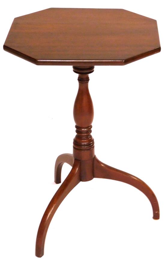 Appraisal: American candlestand c cut corner top vasiform standard tripod spider