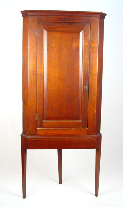 Appraisal: AMERICAN CORNER CUPBOARD ON LATER TH C CHERRY WOOD STAND