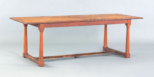 Appraisal: Pine and cherry farm table early th c h w