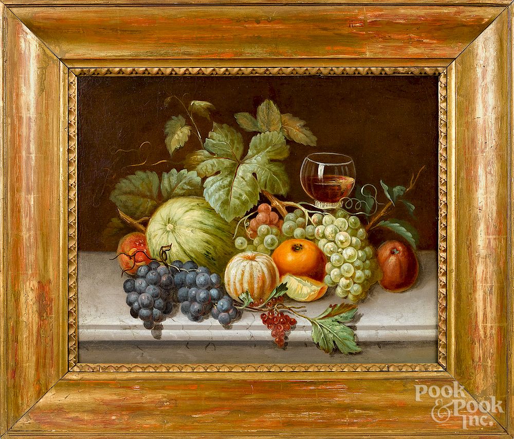 Appraisal: American oil on canvas still life Exclusive on Bidsquare American