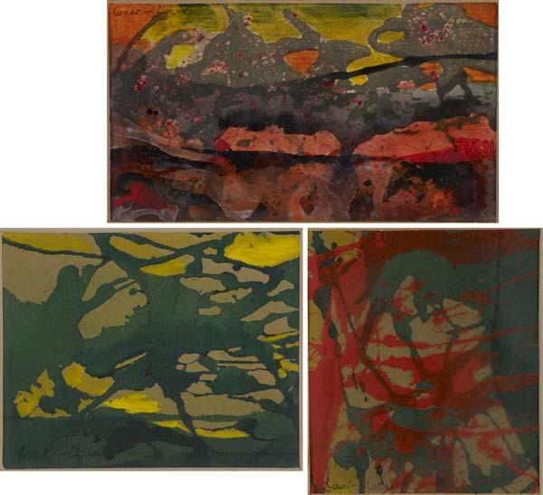 Appraisal: BORIS LOVET-LORSKI American - Three works of art Untitled Arylic