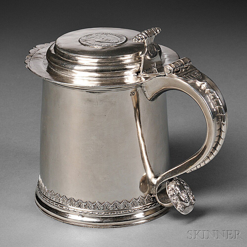 Appraisal: Silver Tankard Simeon Soumain New York c straight tapered sides