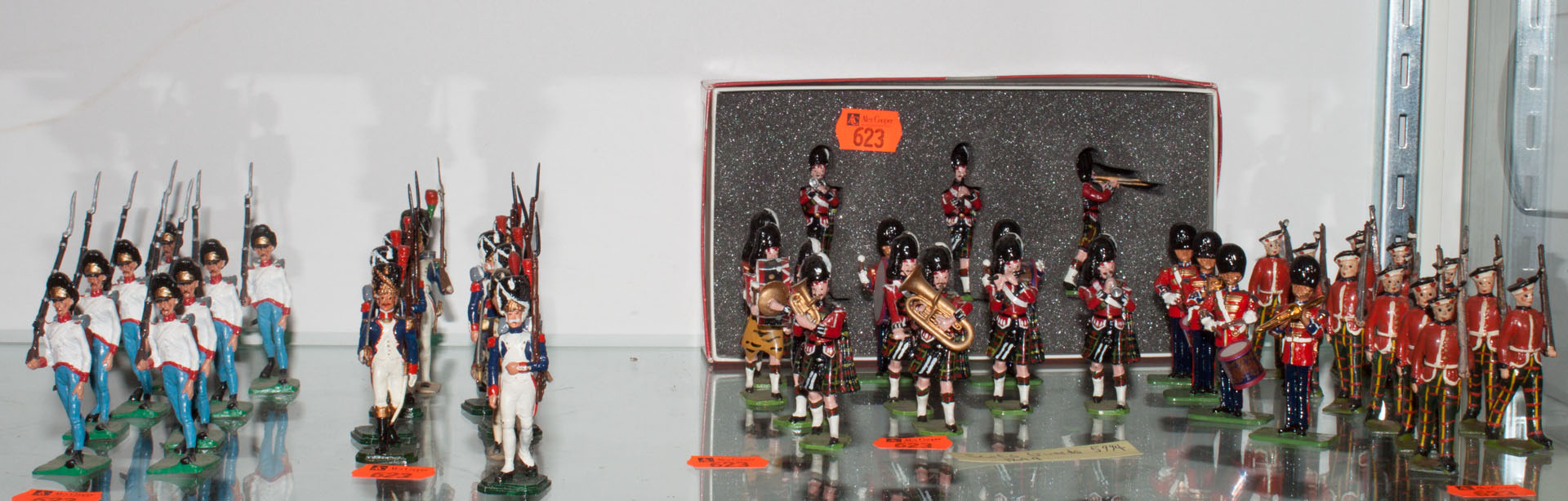 Appraisal: Assortment of cast lead and painted soldiers figures include Napoleonic