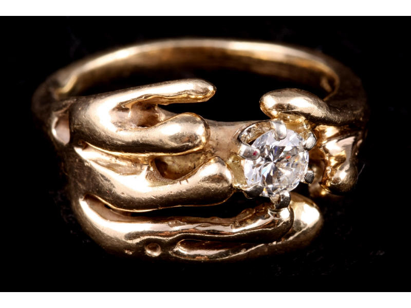 Appraisal: k Yellow Gold Diamond Ring custom made designer ring with