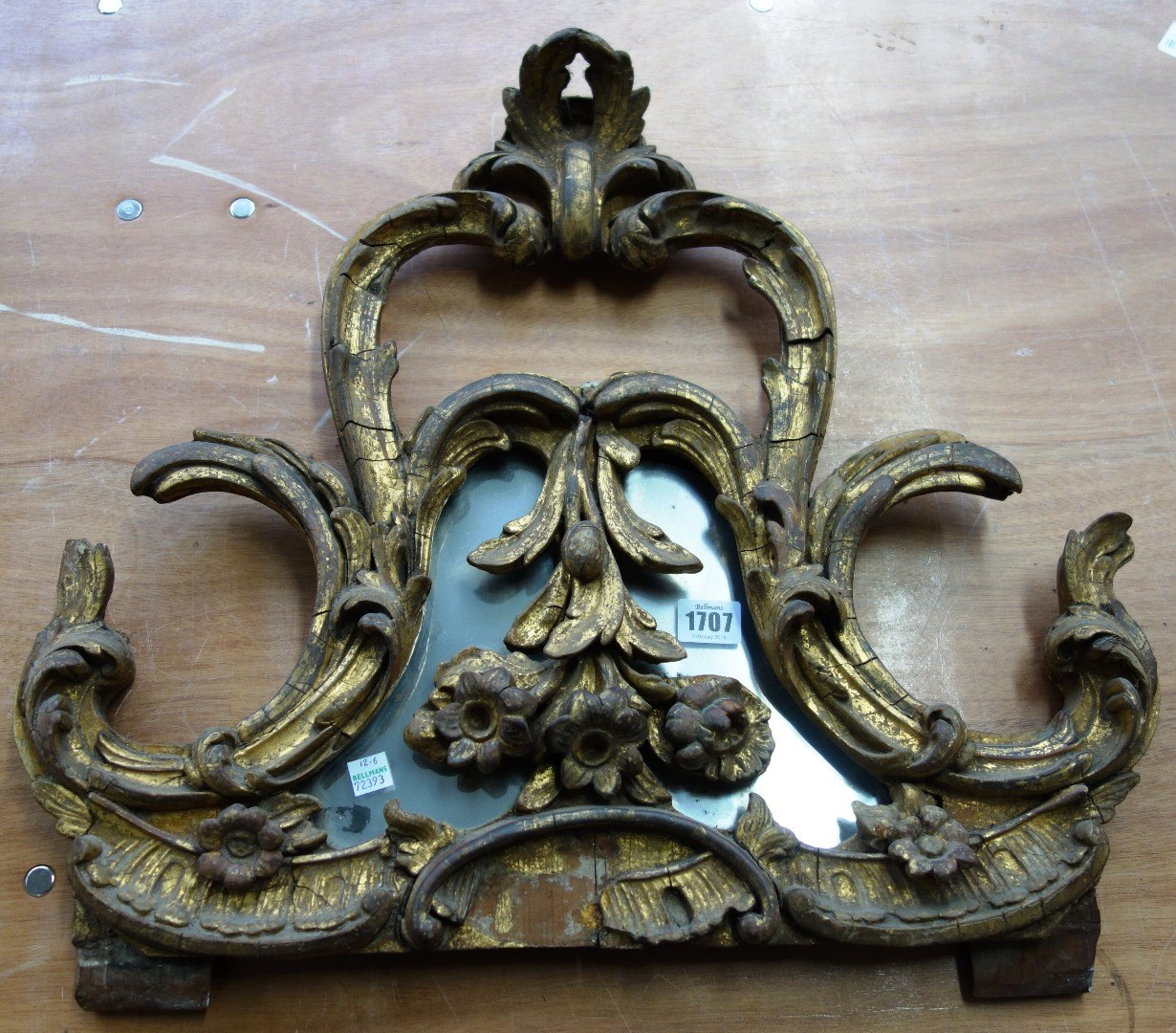 Appraisal: A th century gilt framed acanthus scroll and flower carved