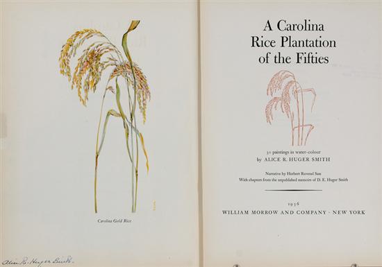 Appraisal: Book Carolina rice plantation of the fifties Smith Alice R