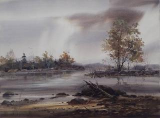 Appraisal: Fred Leach watercolor Fred Leach American - - Landscape with