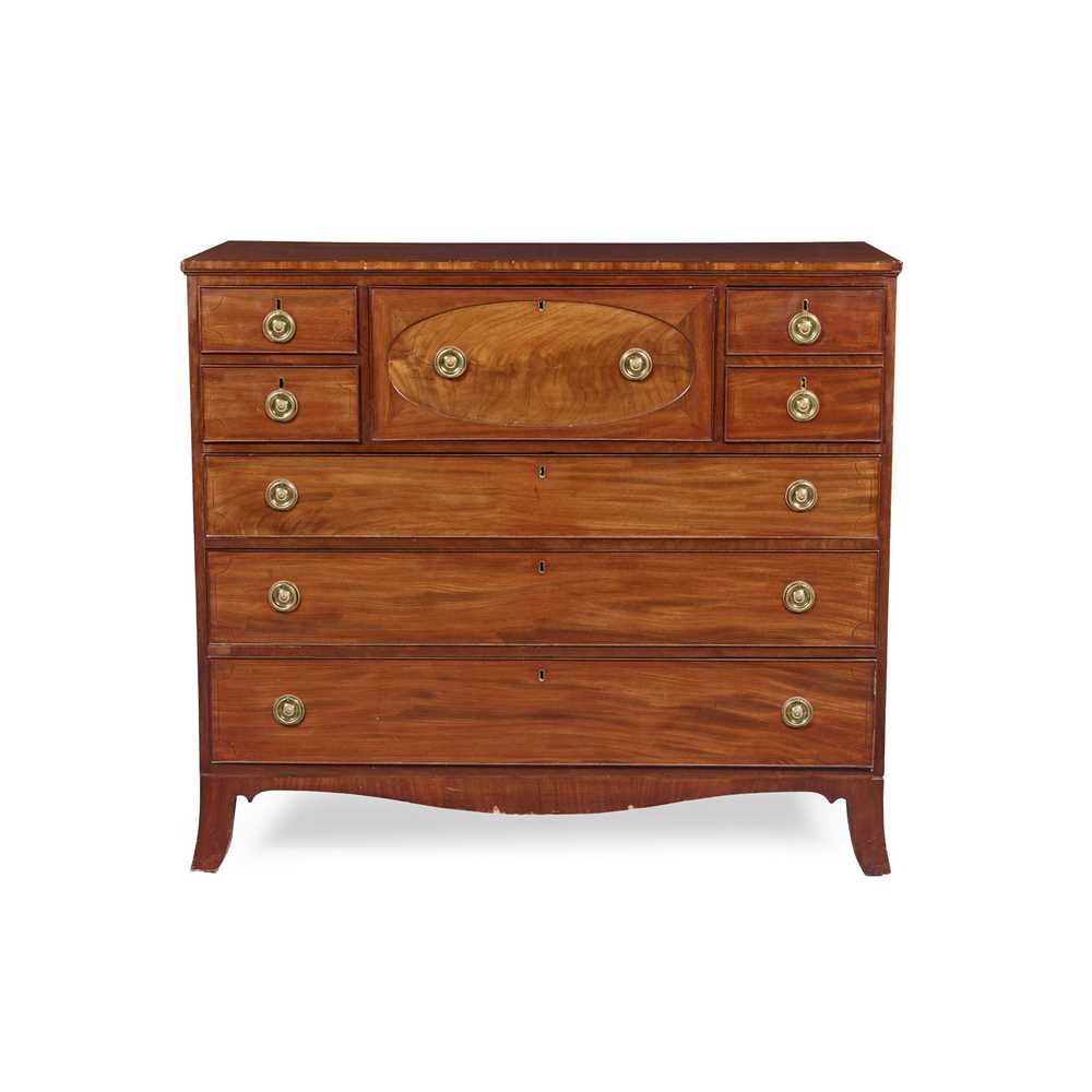 Appraisal: Y LATE GEORGE III MAHOGANY SECRETAIRE CHEST OF DRAWERS EARLY