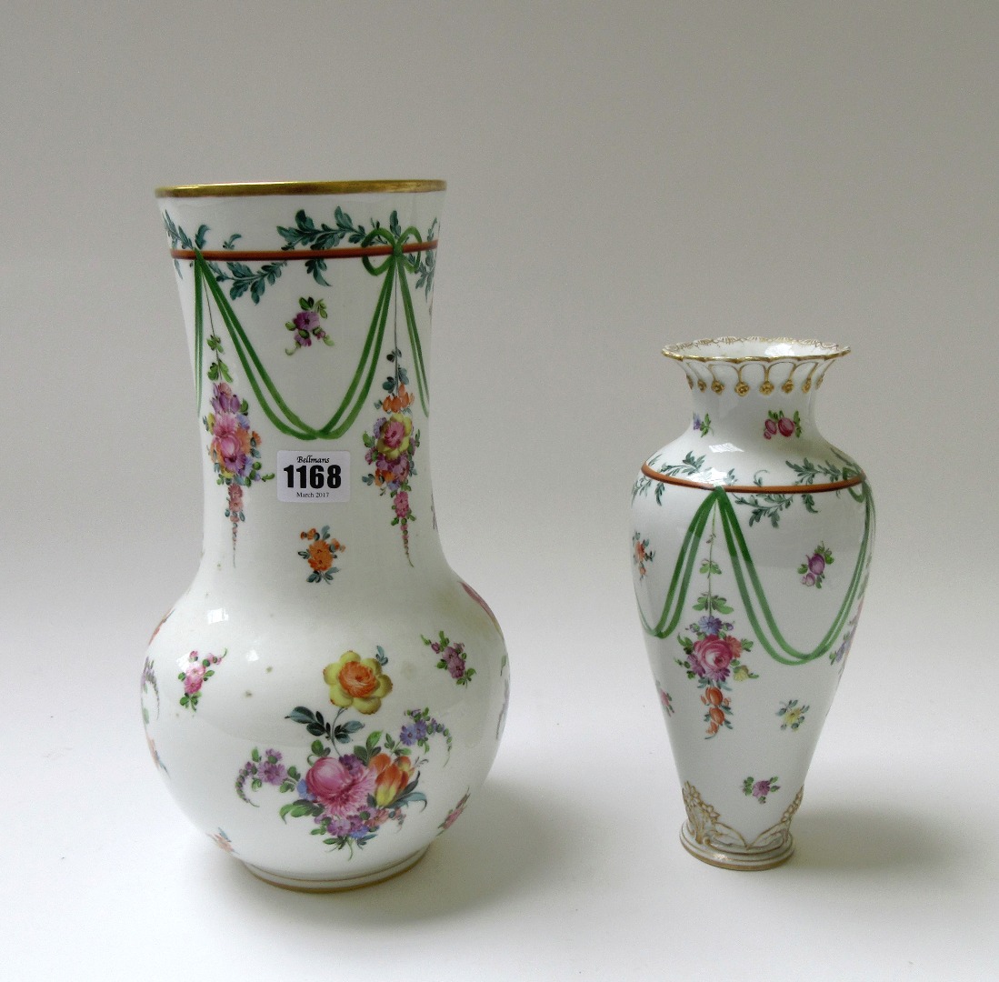 Appraisal: A Continental porcelain vase late th century hand painted with