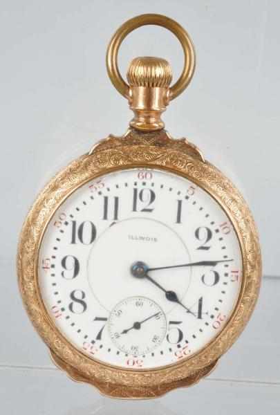 Appraisal: Illinois Open Face Pocket Watch Description Working jockey and horse