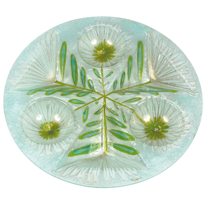 Appraisal: Large Michael Frances Higgins serving dish fused glass form with