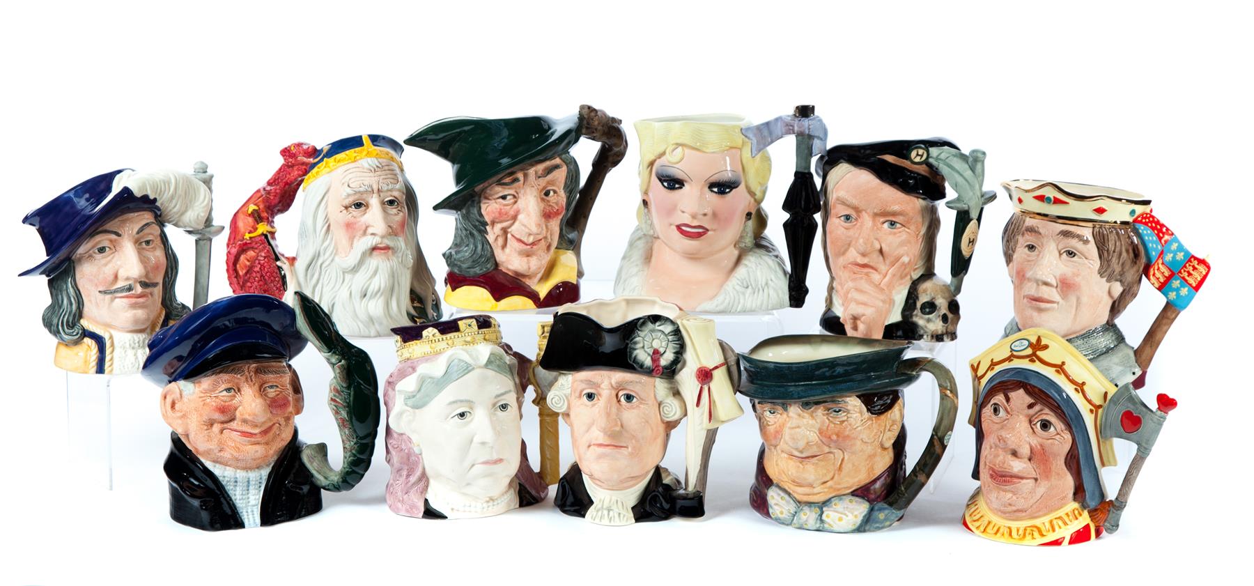 Appraisal: ELEVEN ROYAL DOULTON CHARACTER JUGS England nd half- th century