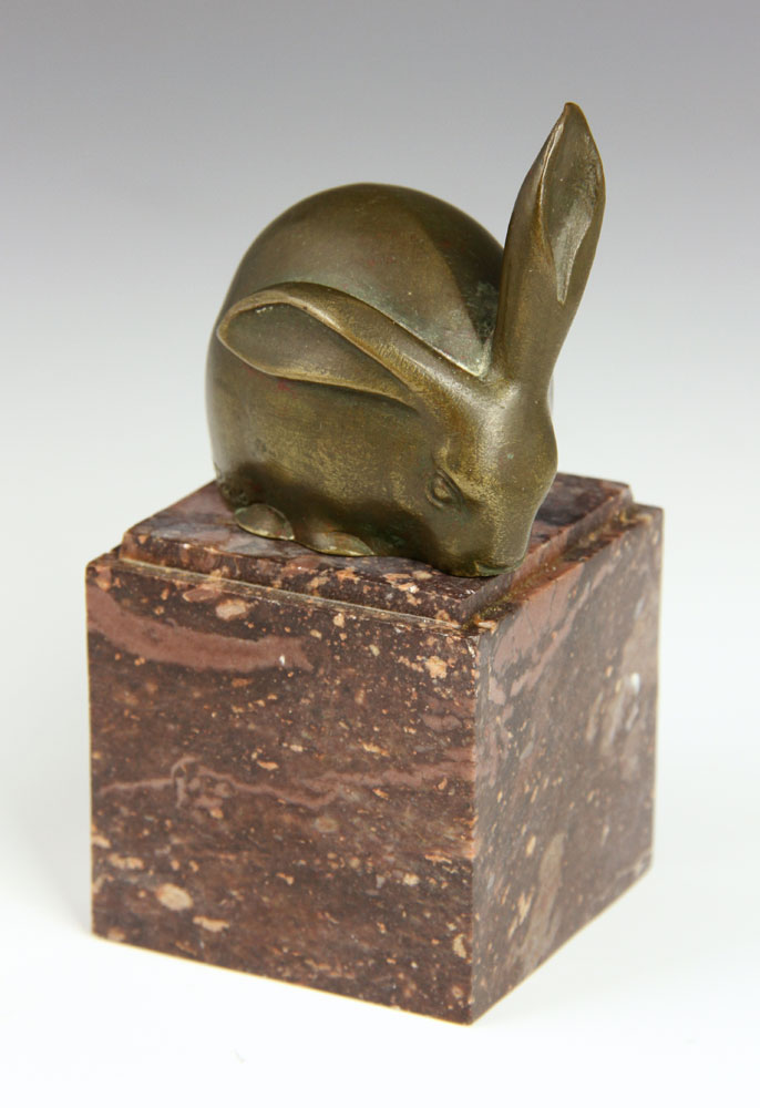 Appraisal: - Sandoz Rabbit Bronze and Marble Edouard-Marcel Sandoz Swiss -