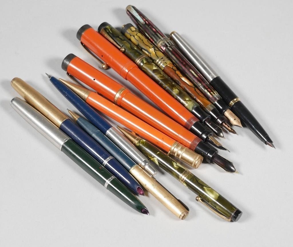 Appraisal: PARKER FOUNTAIN PENS MECHANICAL PENCIL pcs vintage Parker fountain pens