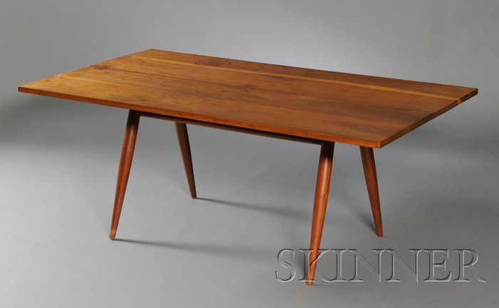 Appraisal: George Nakashima - Dining Table Walnut New Hope Pennsylvania c