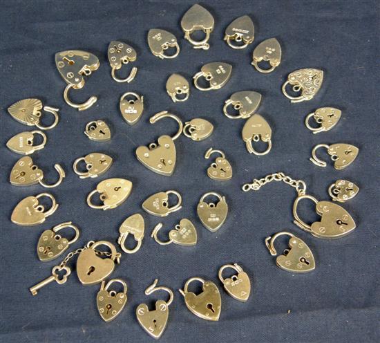 Appraisal: Small collection of silver heart shaped locks