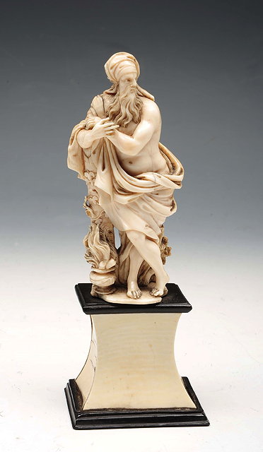 Appraisal: A FRENCH IVORY FIGURE of 'Winter' one of a set