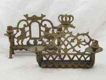 Appraisal: Two brass chanukah lights each measuring approx x cm converted