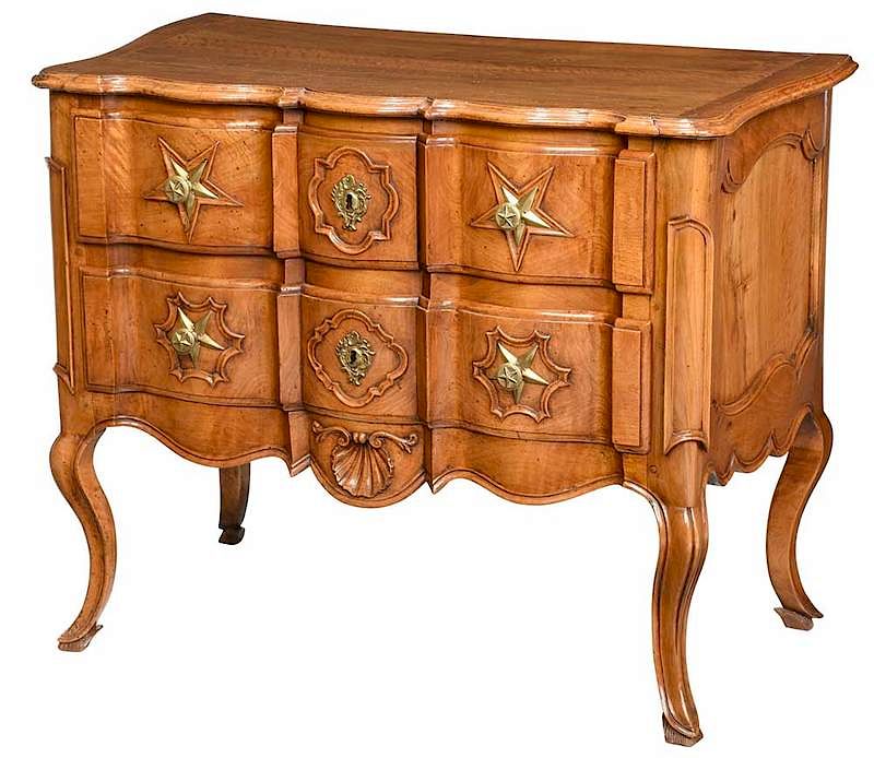 Appraisal: Provencial Louis XV Walnut Chest of Drawers Italian th century