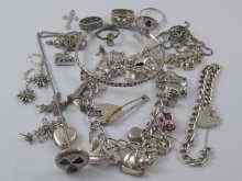 Appraisal: A quantity of silver and white metal tests silver jewellery