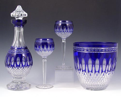 Appraisal: COBALT CUT TO CLEAR SINEAD CHRISTIAN WATERFORD CRYSTAL To include