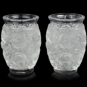 Appraisal: A Pair of Lalique Bagatelle Vases Second Half th Century