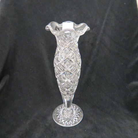 Appraisal: Cut Glass Vase brilliant period diamond design with alternating stars