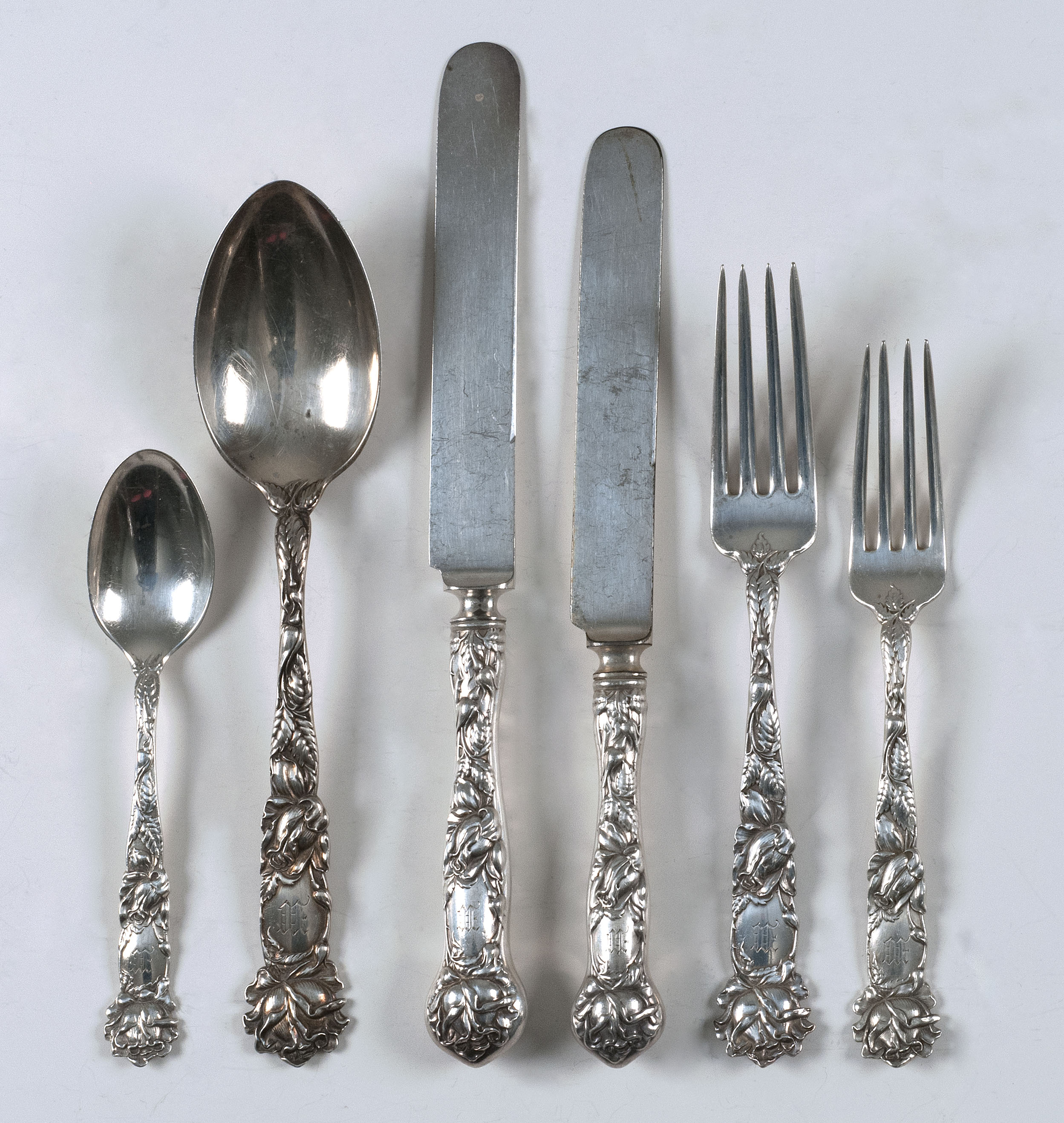 Appraisal: ALVIN STERLING SILVER FLATWARE SERVICE In the Bridal Rose pattern