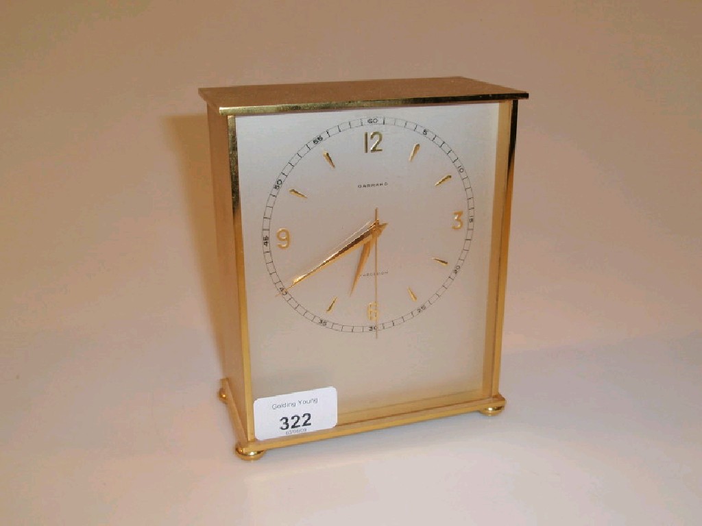 Appraisal: A Garrard Precision brass table clock with silver dial and