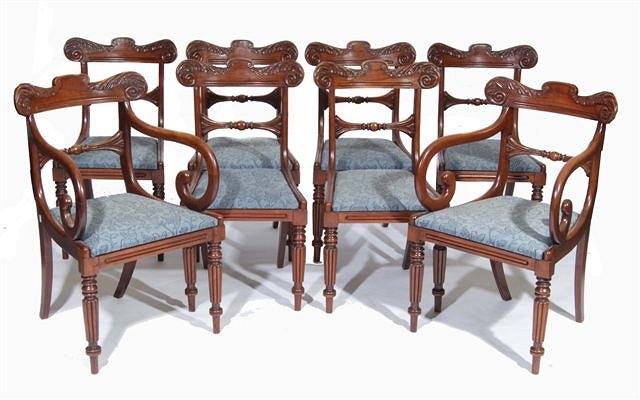 Appraisal: A SET OF EIGHT WILLIAM IV MAHOGANY DINING CHAIRS consisting