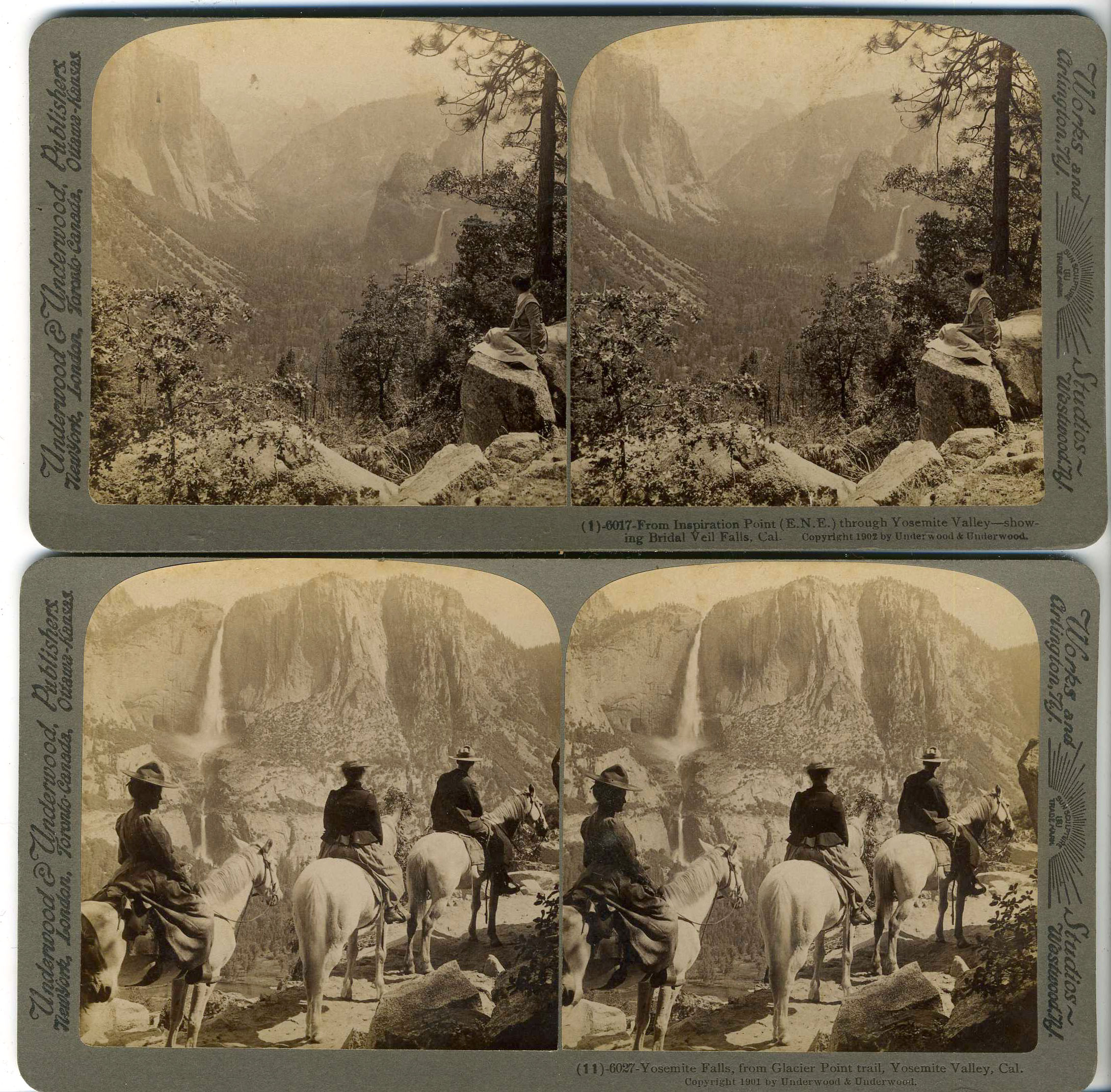 Appraisal: Lot Stereoview Photos Yosemite Valley - spine title New York