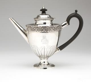 Appraisal: An Georgian sterling silver teapot Circa s with partially rubbed