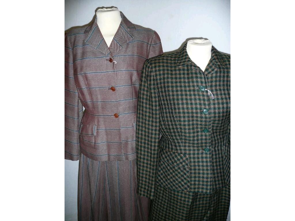 Appraisal: Bardley Town Country' vintage lady's winter suit in two green