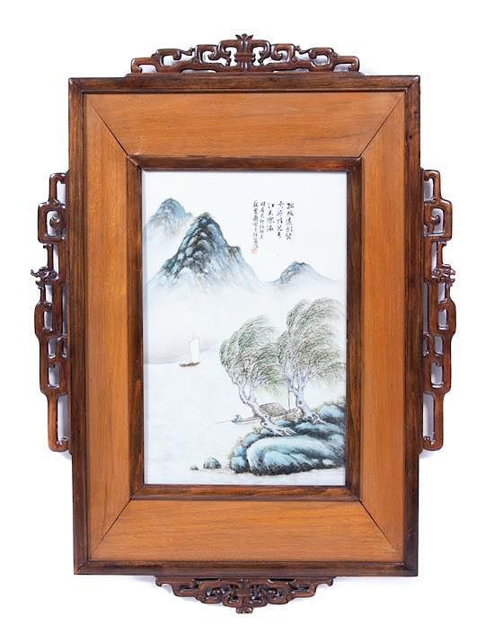 Appraisal: A Chinese Enameled Porcelain Plaque Plaque size x inches A