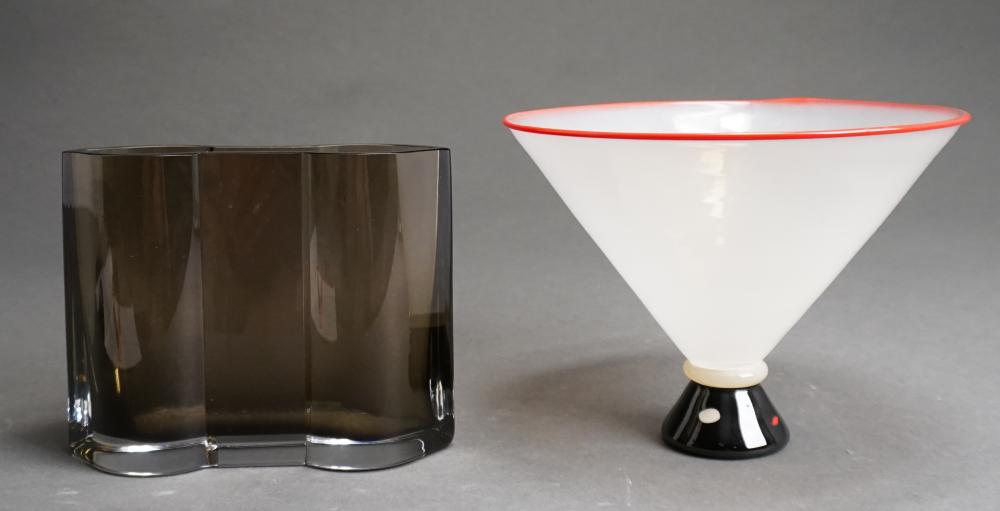 Appraisal: Ann Wahlstrom for Kosta Boda Smoked Glass Vase and a