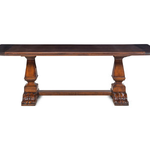 Appraisal: A Baroque Style Walnut Refectory Table th Century Height x