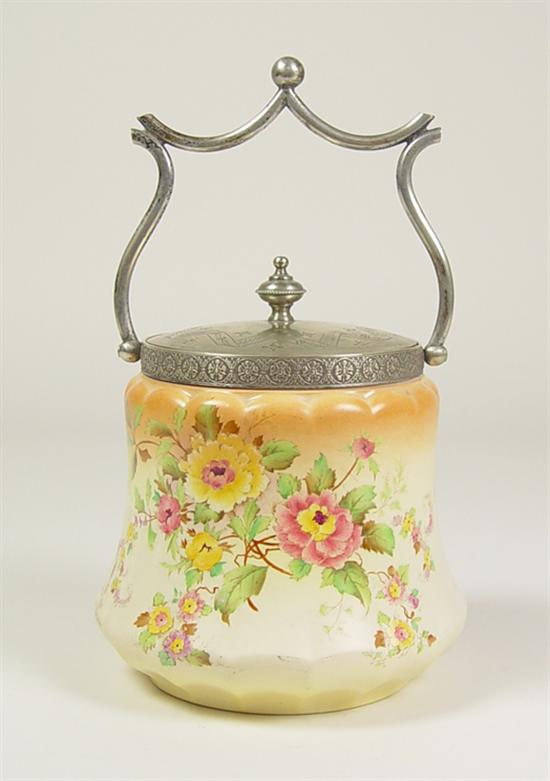 Appraisal: Carlton Ware Biscuit Jar 's Cream ground with brown yellow