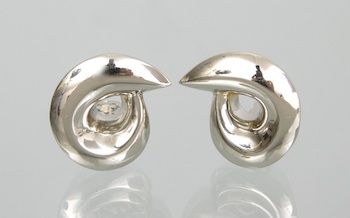 Appraisal: A Pair of Sterling Silver Clips Signed by Artist A