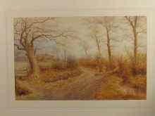 Appraisal: H J Lockley active - A watercolour autumn landscape clearing