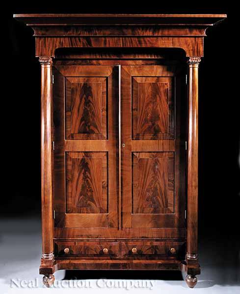 Appraisal: An American Late Classical Mahogany Armoire early th c the