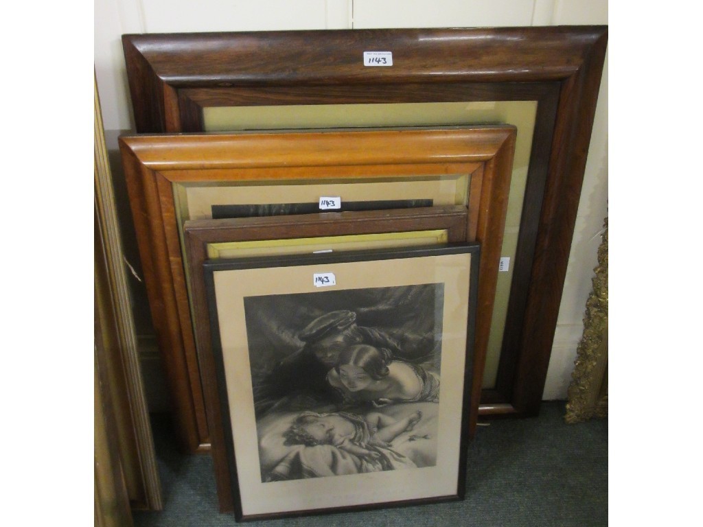 Appraisal: Embroidery in a rosewood frame and assorted framed pictures