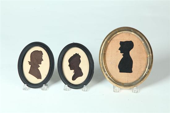 Appraisal: THREE SILHOUETTES American st half- th century Hollow-cut portraits Facing