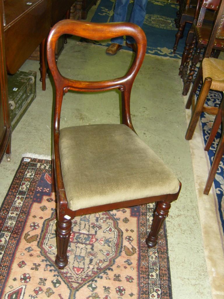 Appraisal: A set of six Victorian mahogany dining chairs with kidney