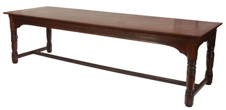 Appraisal: ENGLISH SCHOOL REFECTORY TABLE CIRCA mahogany the rectangular planked top